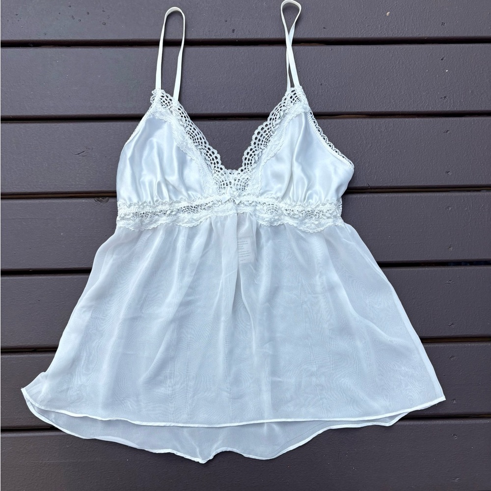 White Lace Trim Camisole